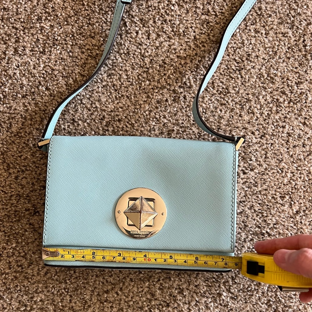 Kate Spade Sally Newbury Lane Mini Tiffany Blue Square Latch Crossbody - Picture 6 of 8